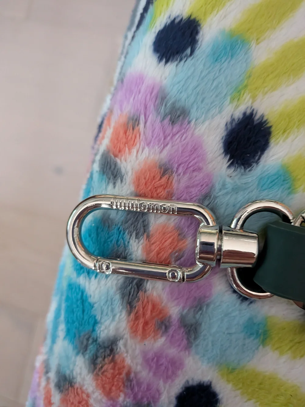 lululemon athletica Black and Gold Logo Strap Key Fob